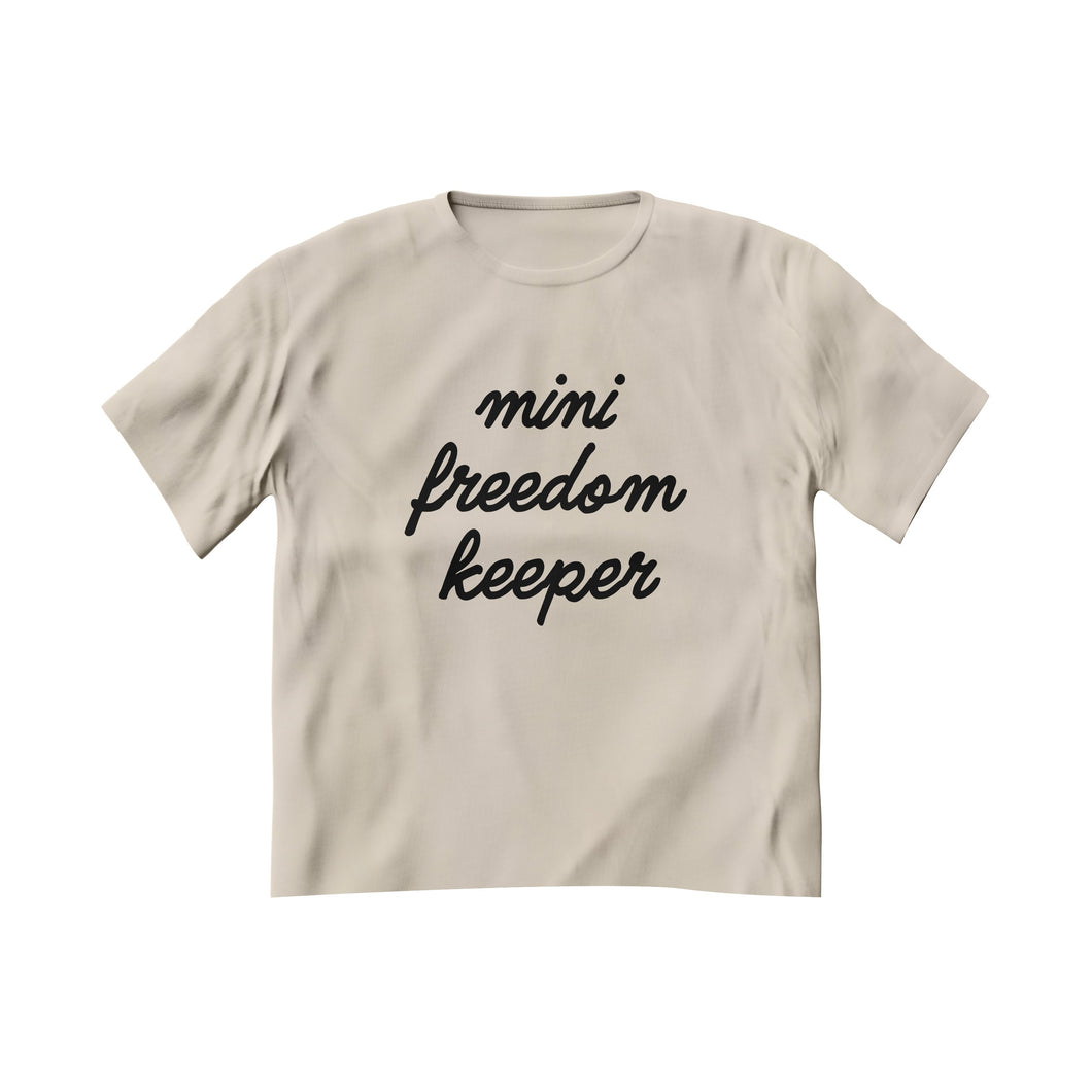 Youth Mini Freedom Keeper Classic Tee - Natural w/ Black Print