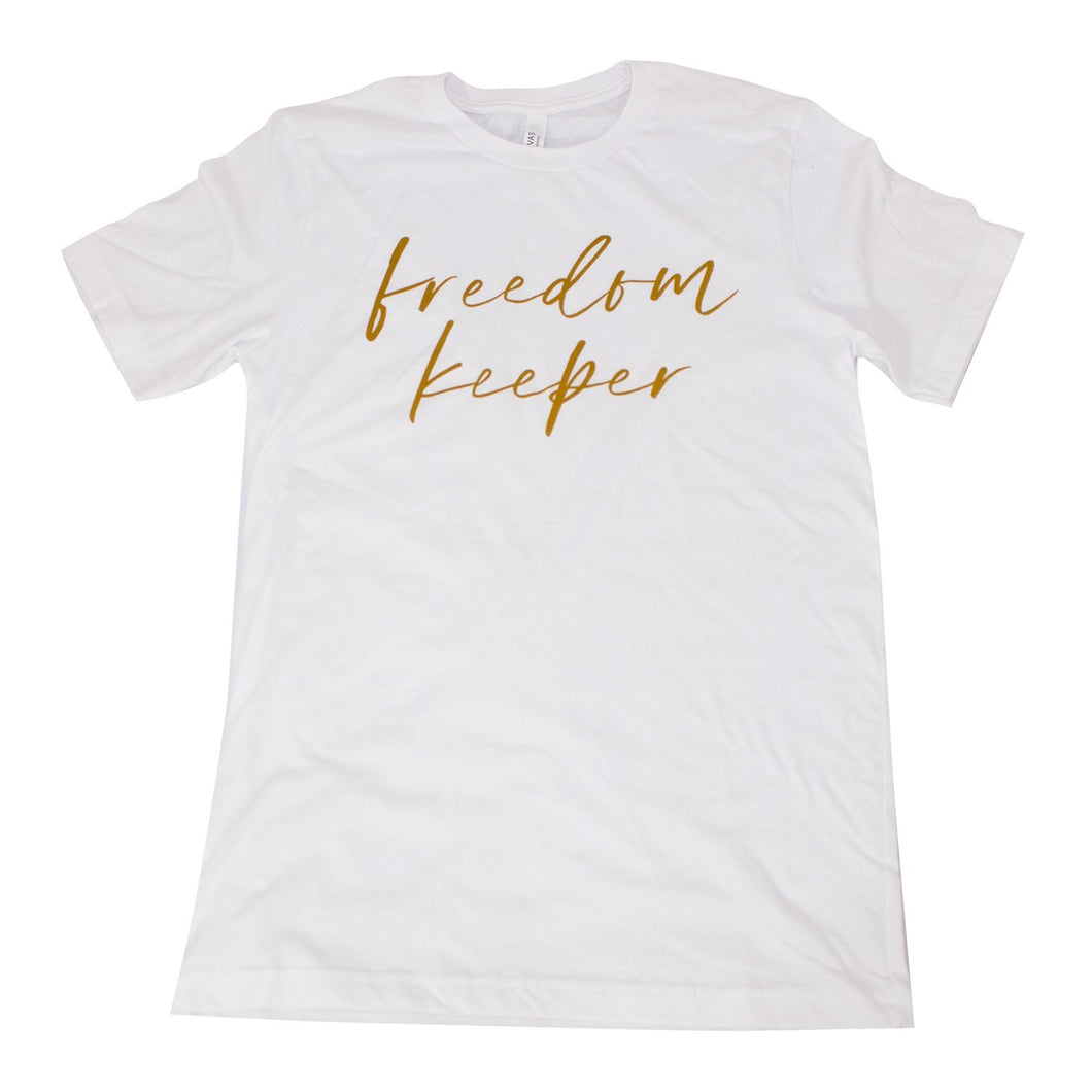 Freedom Keeper Script Tee - White XL