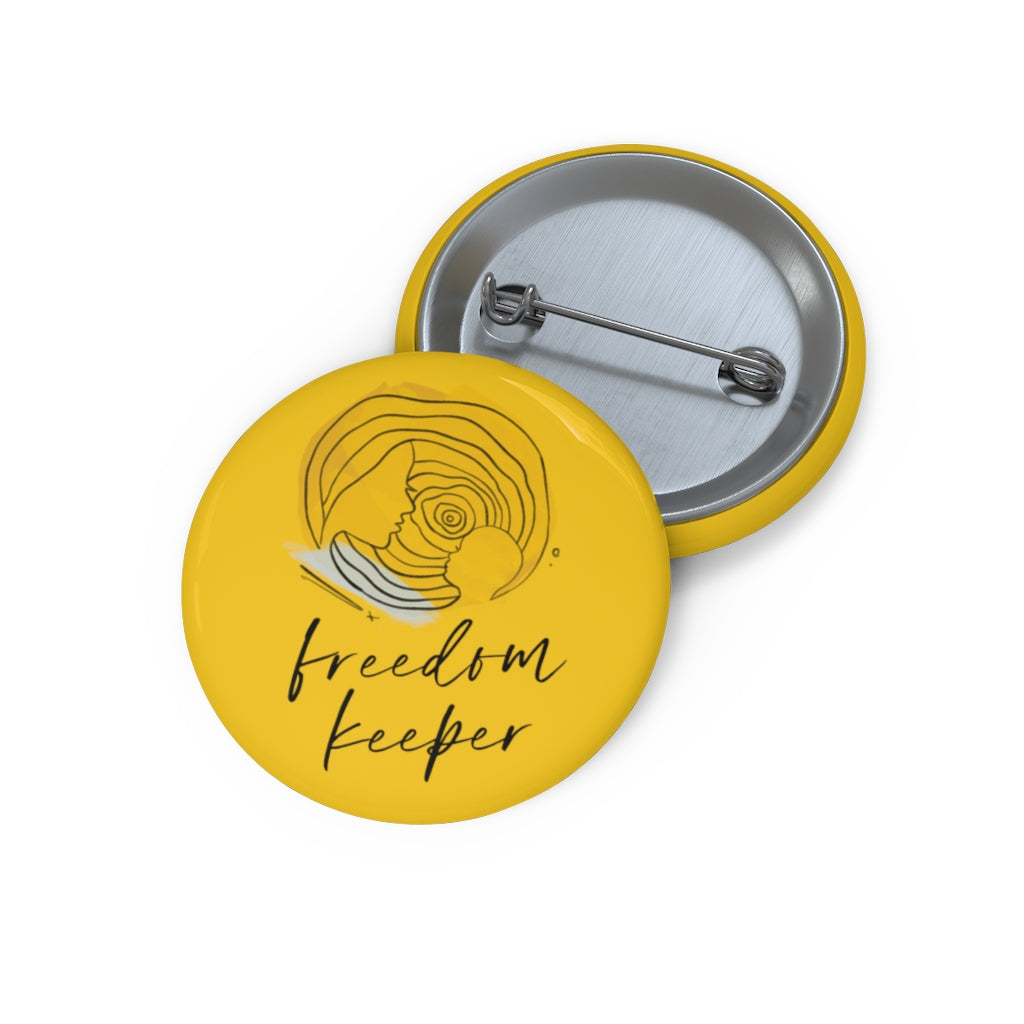 Script Logo Freedom Keeper Pin Button