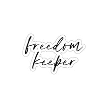 Load image into Gallery viewer, Script &quot;Freedom Keeper&quot; Black Sticker
