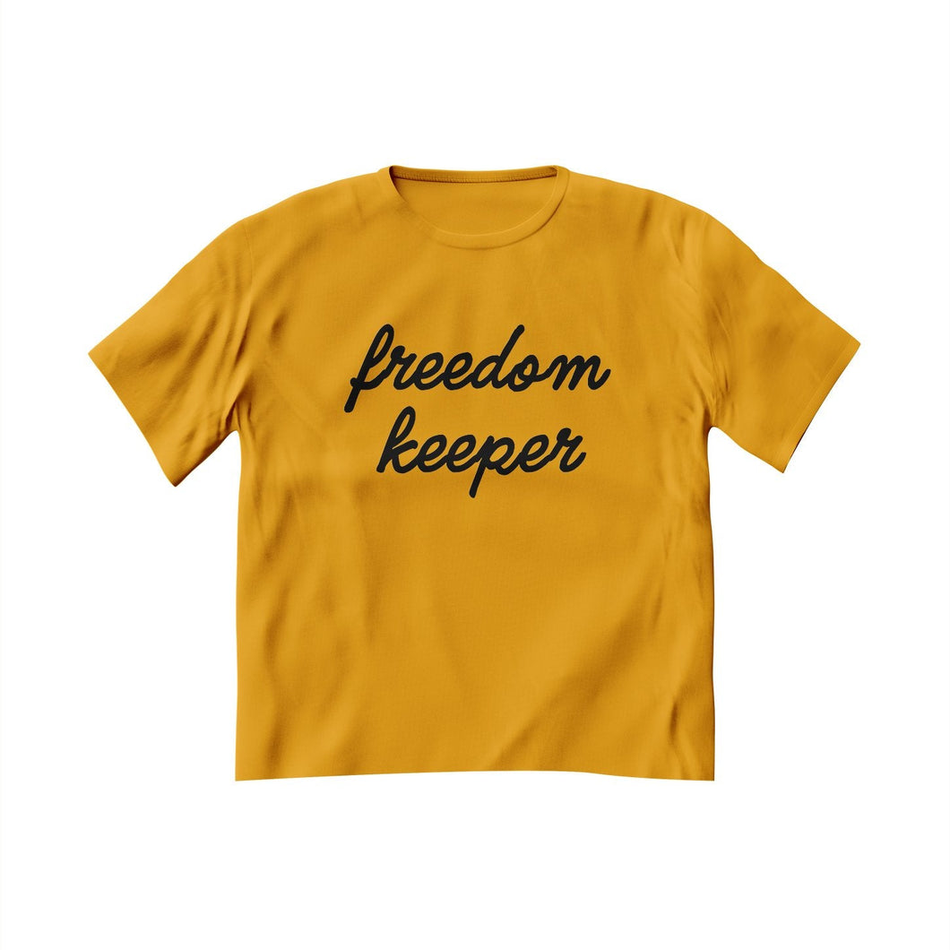 Freedom Keepers Classic Youth Tee - Mustard w/ Black Text