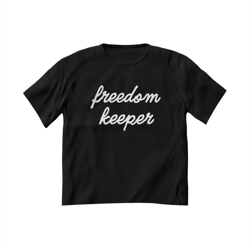 Freedom Keeper Classic Toddler Tee- Black w/ White Text
