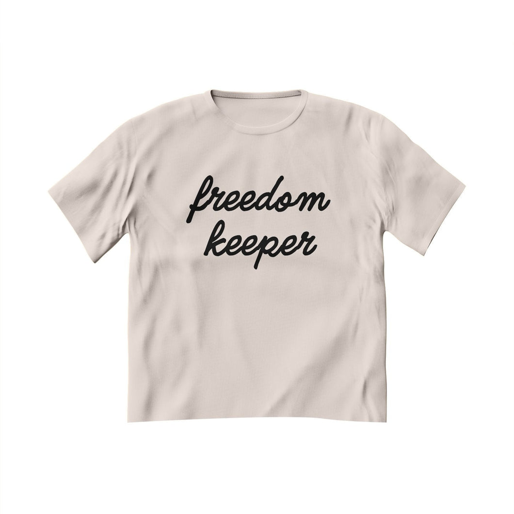 Freedom Keepers Classic Youth Tee - Natural w/ Black Text