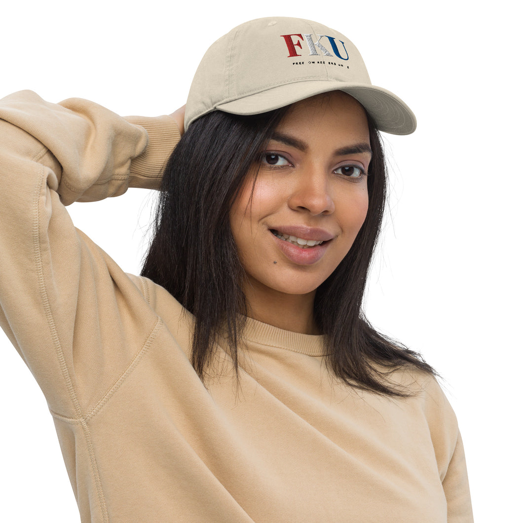 Organic dad hat - Red, White, and Blue FKU
