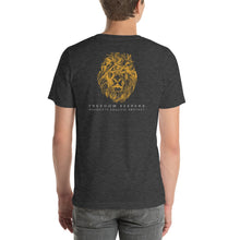 Load image into Gallery viewer, Unisex t-shirt - Lion - Educate, Advocate (Front and Back Design)
